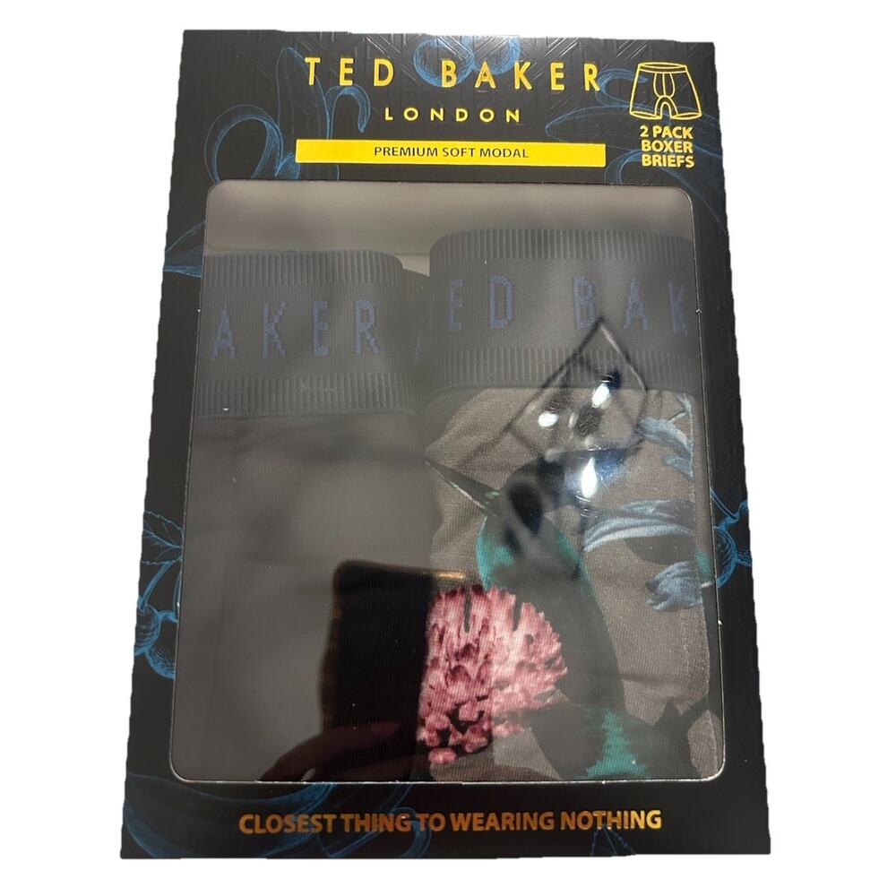 TED BAKER Men’s Premium Soft Modal 2pcs Boxer Briefs Floral Size Medium